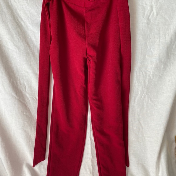 Red Shein Ruffle Pants - Picture 1 of 4